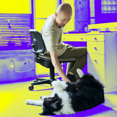 Man sitting at his desk